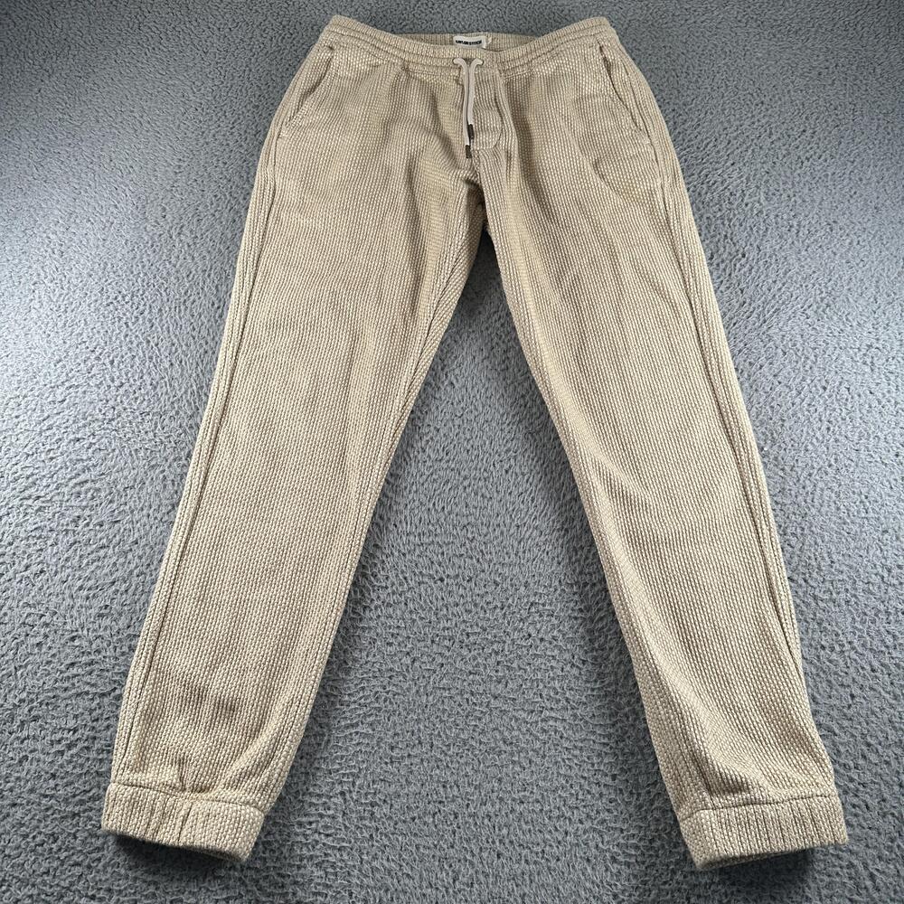 Taylor Stitch Apres Pants Men's Small Beige Organic Cotton Waffle Joggers
